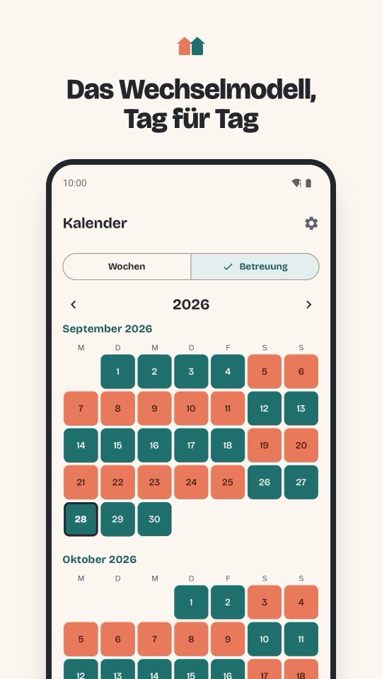 Betreuungskalender Tag für Tag