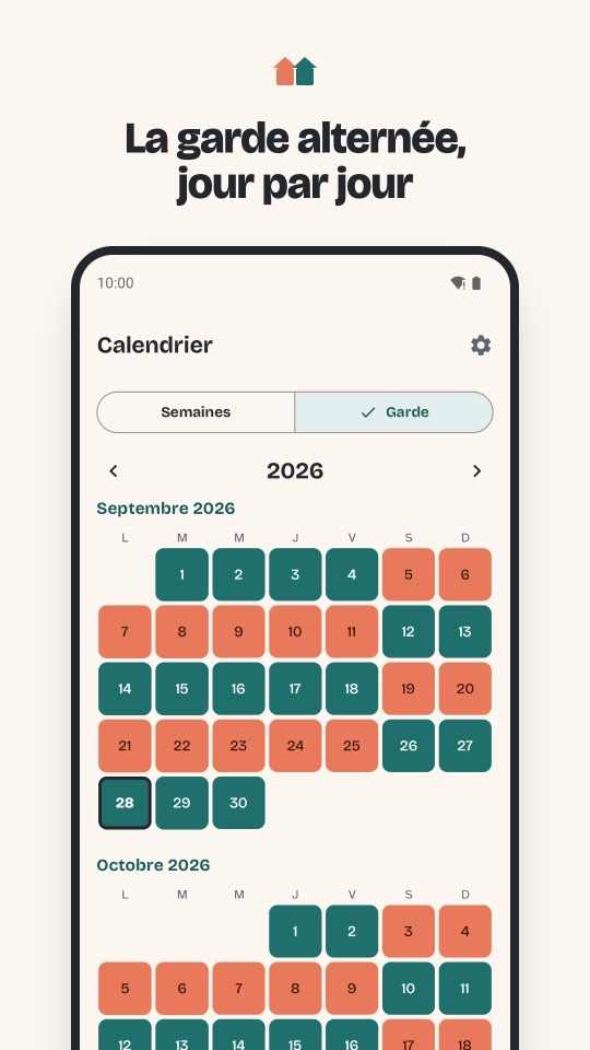 Calendrier de garde jour par jour